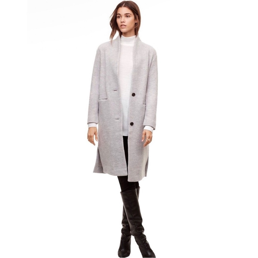 WILFRED MERINO WOOL HEATHER GREY COAT SIZE SMALL